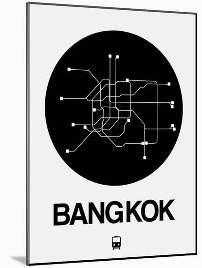 Bangkok Black Subway Map-NaxArt-Mounted Art Print