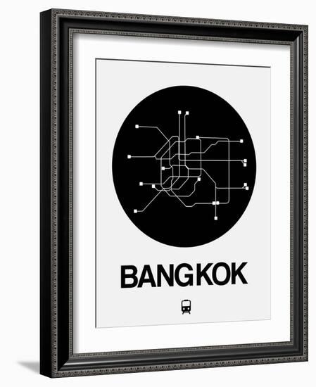 Bangkok Black Subway Map-NaxArt-Framed Art Print