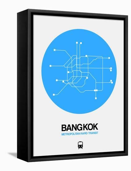 Bangkok Blue Subway Map-NaxArt-Framed Stretched Canvas