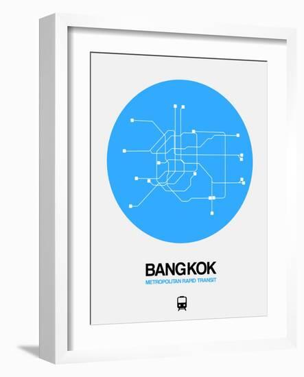 Bangkok Blue Subway Map-NaxArt-Framed Art Print