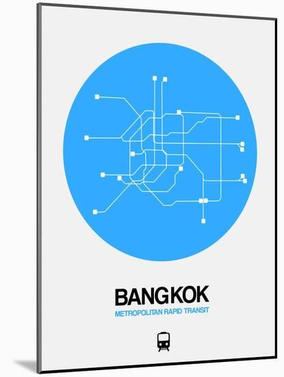 Bangkok Blue Subway Map-NaxArt-Mounted Art Print