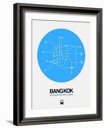 Bangkok Blue Subway Map-NaxArt-Framed Art Print