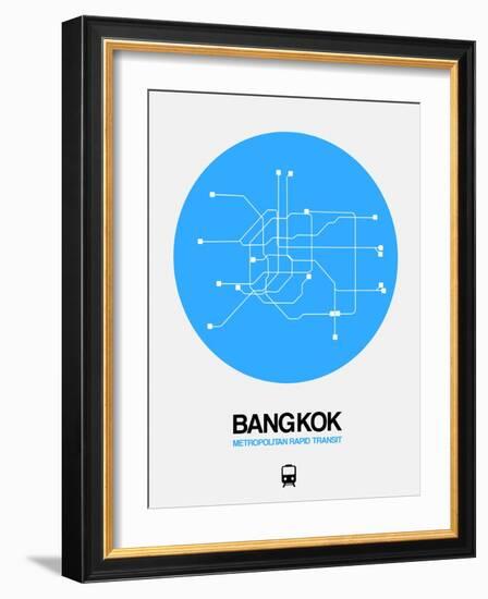 Bangkok Blue Subway Map-NaxArt-Framed Art Print