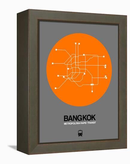 Bangkok Orange Subway Map-NaxArt-Framed Stretched Canvas