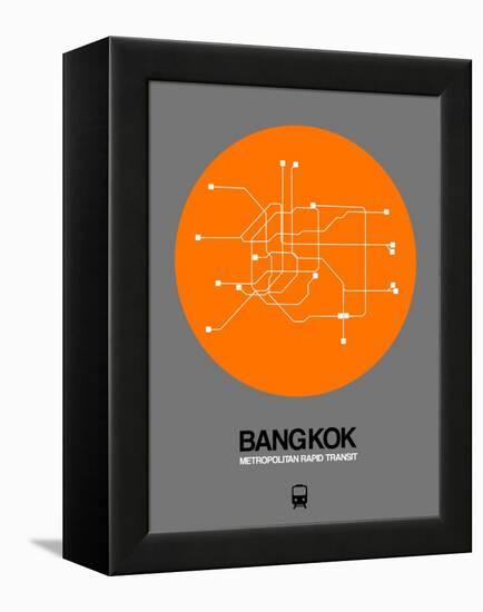 Bangkok Orange Subway Map-NaxArt-Framed Stretched Canvas