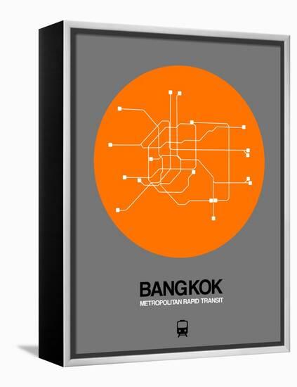 Bangkok Orange Subway Map-NaxArt-Framed Stretched Canvas