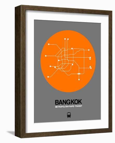 Bangkok Orange Subway Map-NaxArt-Framed Art Print