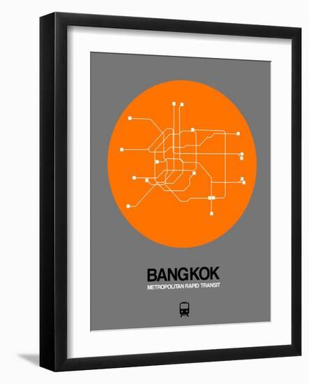 Bangkok Orange Subway Map-NaxArt-Framed Art Print