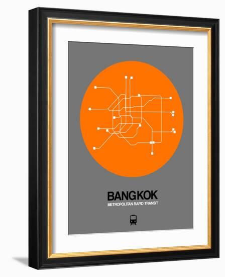 Bangkok Orange Subway Map-NaxArt-Framed Art Print