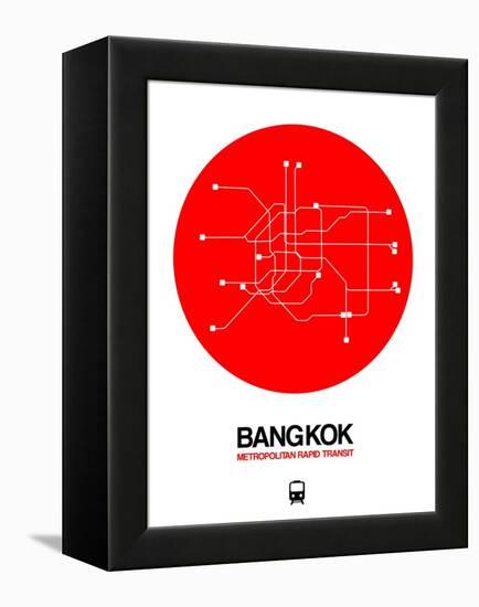 Bangkok Red Subway Map-NaxArt-Framed Stretched Canvas