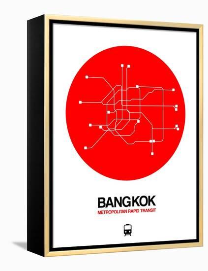 Bangkok Red Subway Map-NaxArt-Framed Stretched Canvas