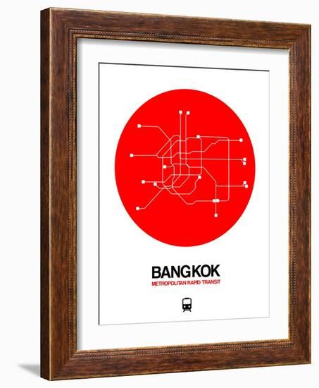 Bangkok Red Subway Map-NaxArt-Framed Art Print