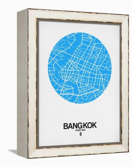 Bangkok Street Map Blue-null-Framed Stretched Canvas