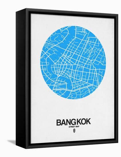 Bangkok Street Map Blue-null-Framed Stretched Canvas