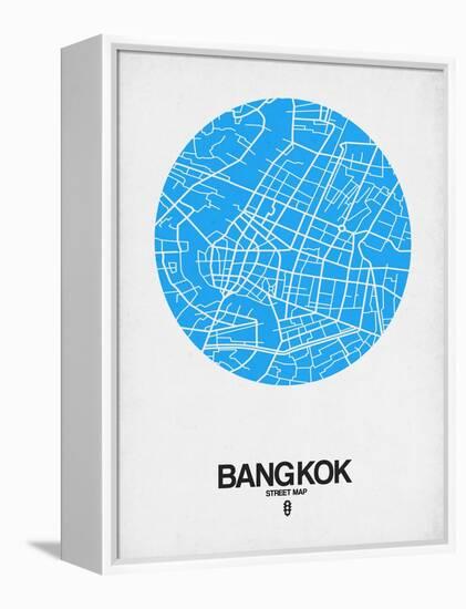 Bangkok Street Map Blue-null-Framed Stretched Canvas