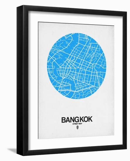 Bangkok Street Map Blue-null-Framed Art Print