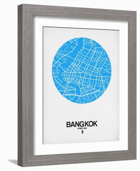 Bangkok Street Map Blue-NaxArt-Framed Art Print