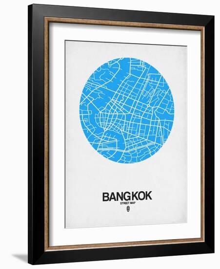 Bangkok Street Map Blue-NaxArt-Framed Art Print