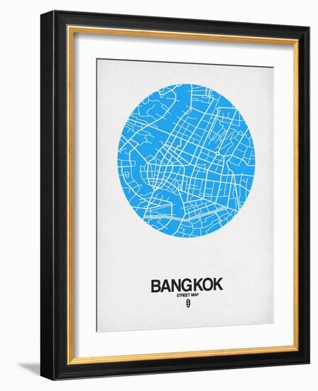 Bangkok Street Map Blue-NaxArt-Framed Art Print