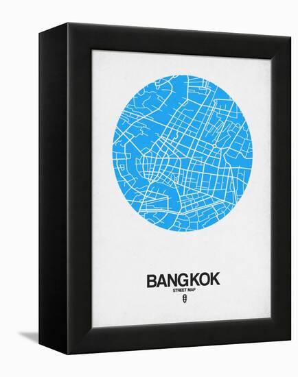 Bangkok Street Map Blue-NaxArt-Framed Stretched Canvas