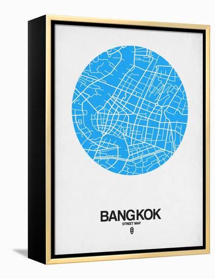 Bangkok Street Map Blue-NaxArt-Framed Stretched Canvas