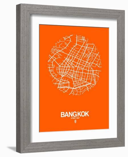 Bangkok Street Map Orange-NaxArt-Framed Art Print