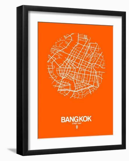 Bangkok Street Map Orange-NaxArt-Framed Art Print