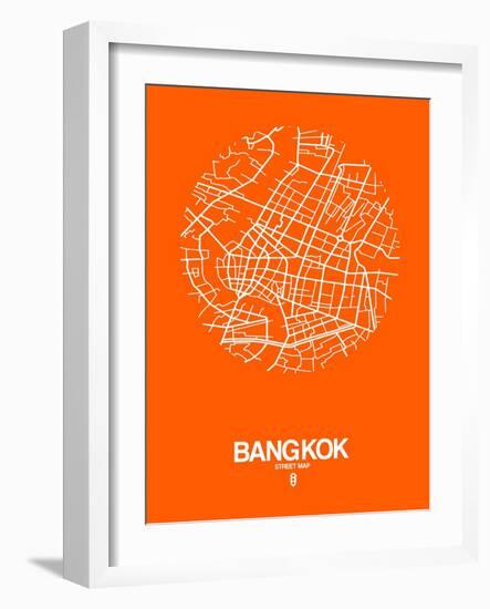 Bangkok Street Map Orange-NaxArt-Framed Art Print