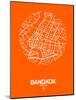 Bangkok Street Map Orange-NaxArt-Mounted Art Print