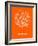 Bangkok Street Map Orange-NaxArt-Framed Art Print