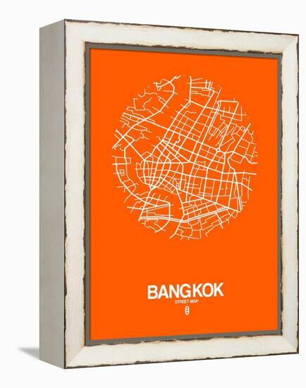 Bangkok Street Map Orange-NaxArt-Framed Stretched Canvas