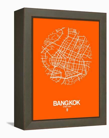 Bangkok Street Map Orange-NaxArt-Framed Stretched Canvas