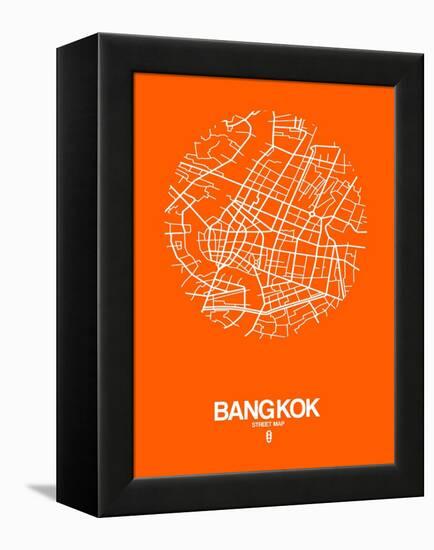 Bangkok Street Map Orange-NaxArt-Framed Stretched Canvas