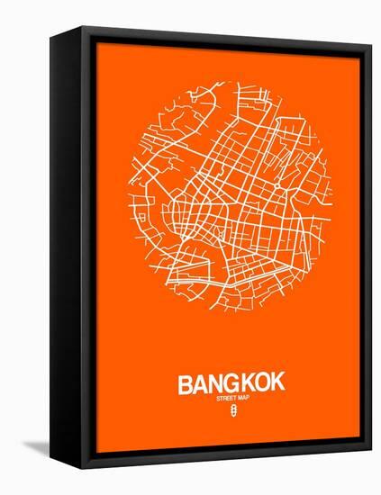 Bangkok Street Map Orange-NaxArt-Framed Stretched Canvas