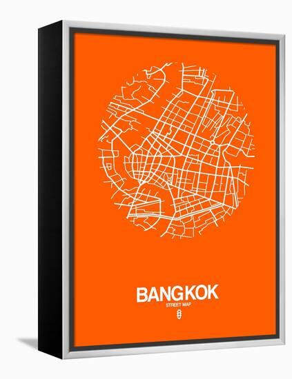 Bangkok Street Map Orange-NaxArt-Framed Stretched Canvas