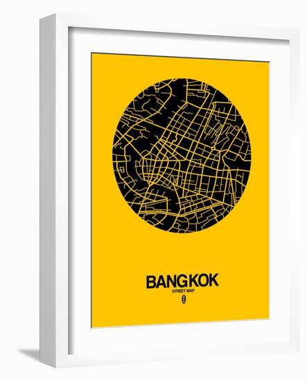 Bangkok Street Map Yellow-NaxArt-Framed Art Print