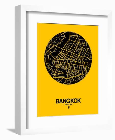 Bangkok Street Map Yellow-NaxArt-Framed Art Print