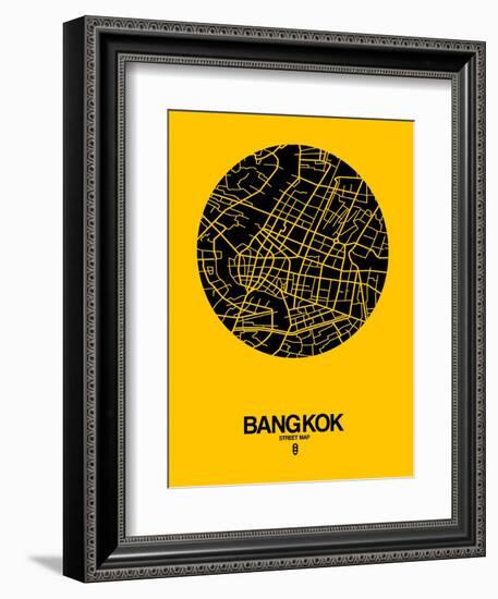 Bangkok Street Map Yellow-NaxArt-Framed Art Print