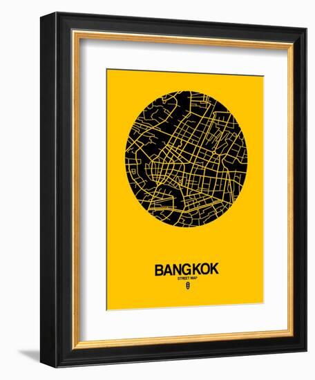 Bangkok Street Map Yellow-NaxArt-Framed Art Print