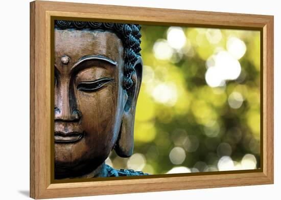 Bangkok, Thailand. Depiction of head and face of Buddha outdoor statue-Miva Stock-Framed Premier Image Canvas