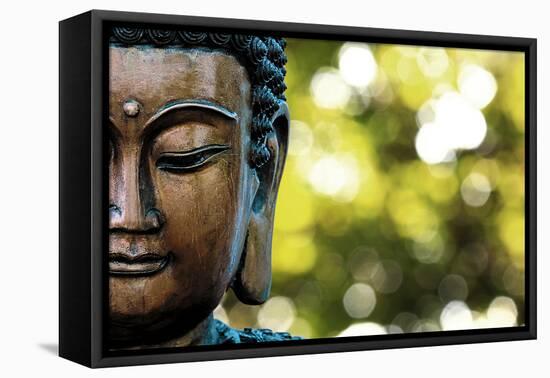 Bangkok, Thailand. Depiction of head and face of Buddha outdoor statue-Miva Stock-Framed Premier Image Canvas