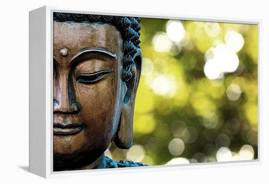 Bangkok, Thailand. Depiction of head and face of Buddha outdoor statue-Miva Stock-Framed Premier Image Canvas