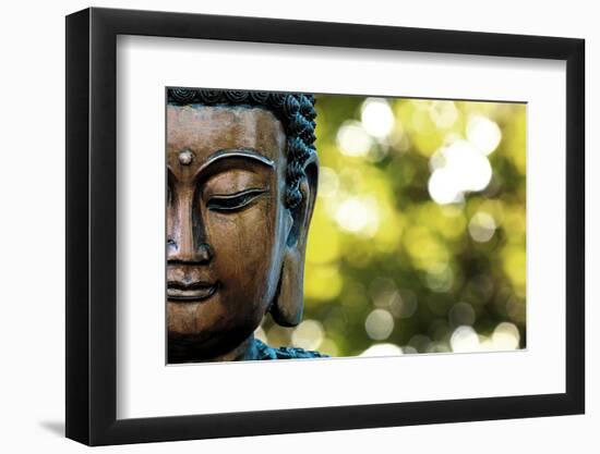 Bangkok, Thailand. Depiction of head and face of Buddha outdoor statue-Miva Stock-Framed Photographic Print