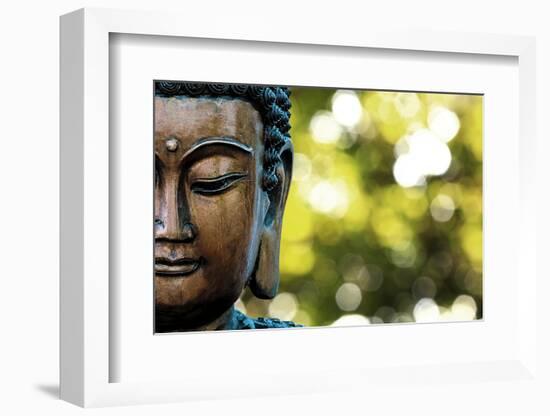 Bangkok, Thailand. Depiction of head and face of Buddha outdoor statue-Miva Stock-Framed Photographic Print