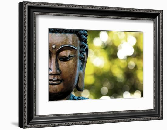 Bangkok, Thailand. Depiction of head and face of Buddha outdoor statue-Miva Stock-Framed Photographic Print