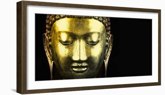 Bangkok, Thailand. Depiction of head and face of Buddha-Miva Stock-Framed Photographic Print