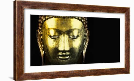 Bangkok, Thailand. Depiction of head and face of Buddha-Miva Stock-Framed Photographic Print