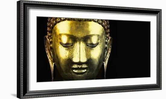 Bangkok, Thailand. Depiction of head and face of Buddha-Miva Stock-Framed Photographic Print