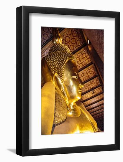 Bangkok, Thailand. Giant reclining gold Buddha statue at Wat Pho temple-Miva Stock-Framed Photographic Print