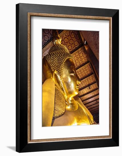 Bangkok, Thailand. Giant reclining gold Buddha statue at Wat Pho temple-Miva Stock-Framed Photographic Print